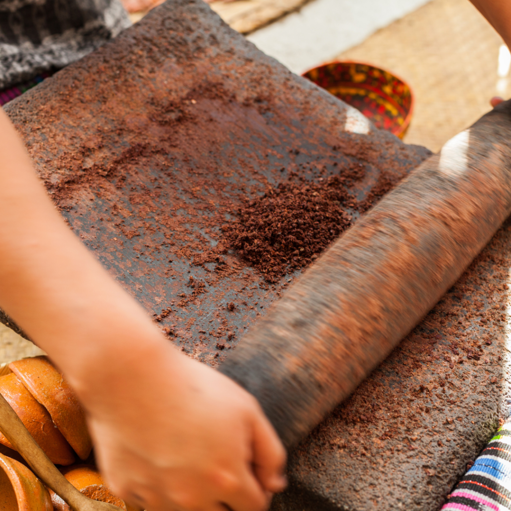 Grinding cocoa beans