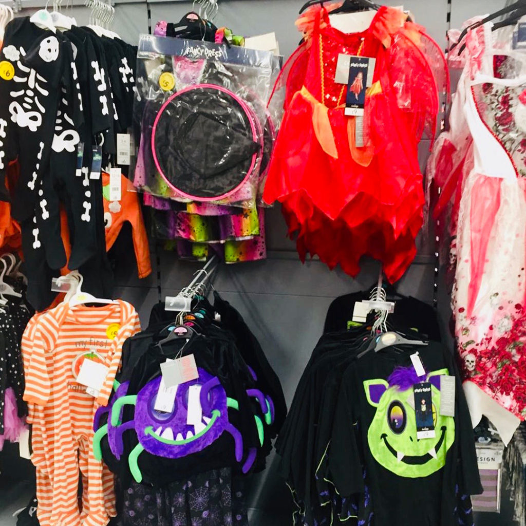 Halloween costumes in shop